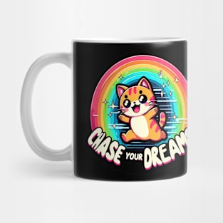 Chase your dreams - Cute kawaii cats with inspirational quotes Mug